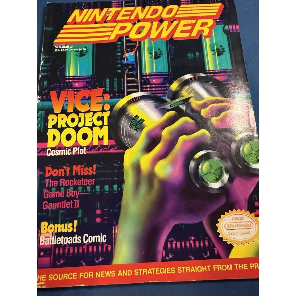 Nintendo Power Volume 24 Vice: Project Doom‎ Cover W Original Poster And Insert